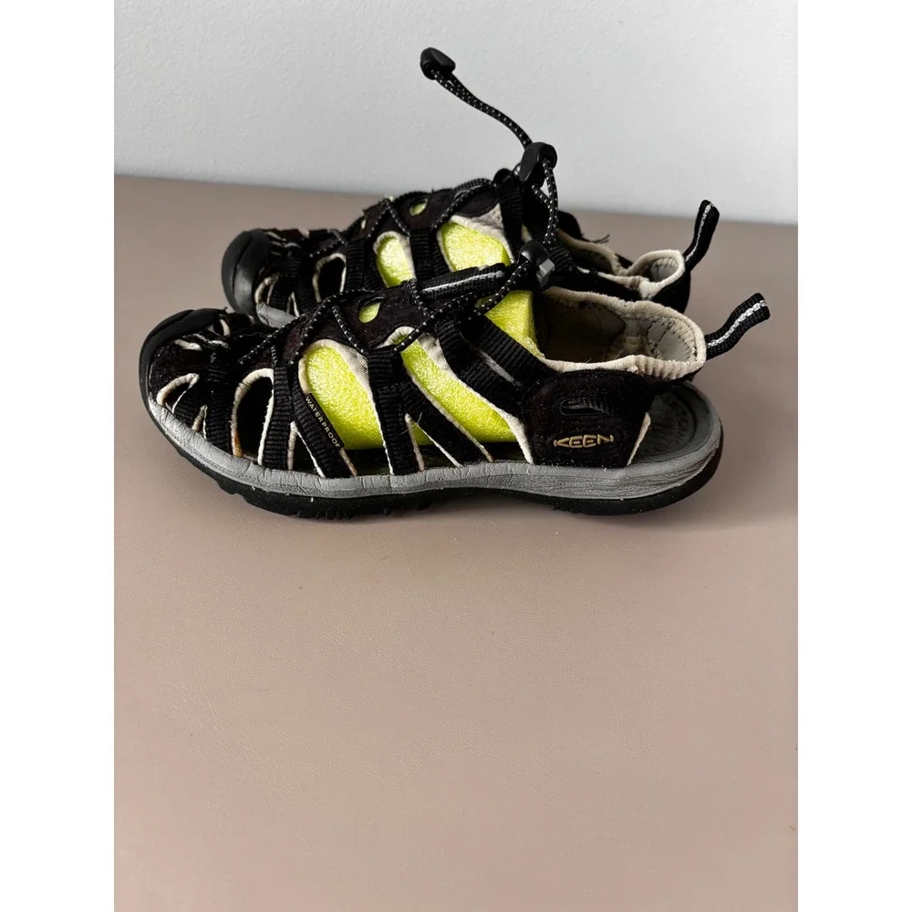 Keen Newport H2 Kids Waterproof Sandals Black Lime Green Bungee Hiking Shoes